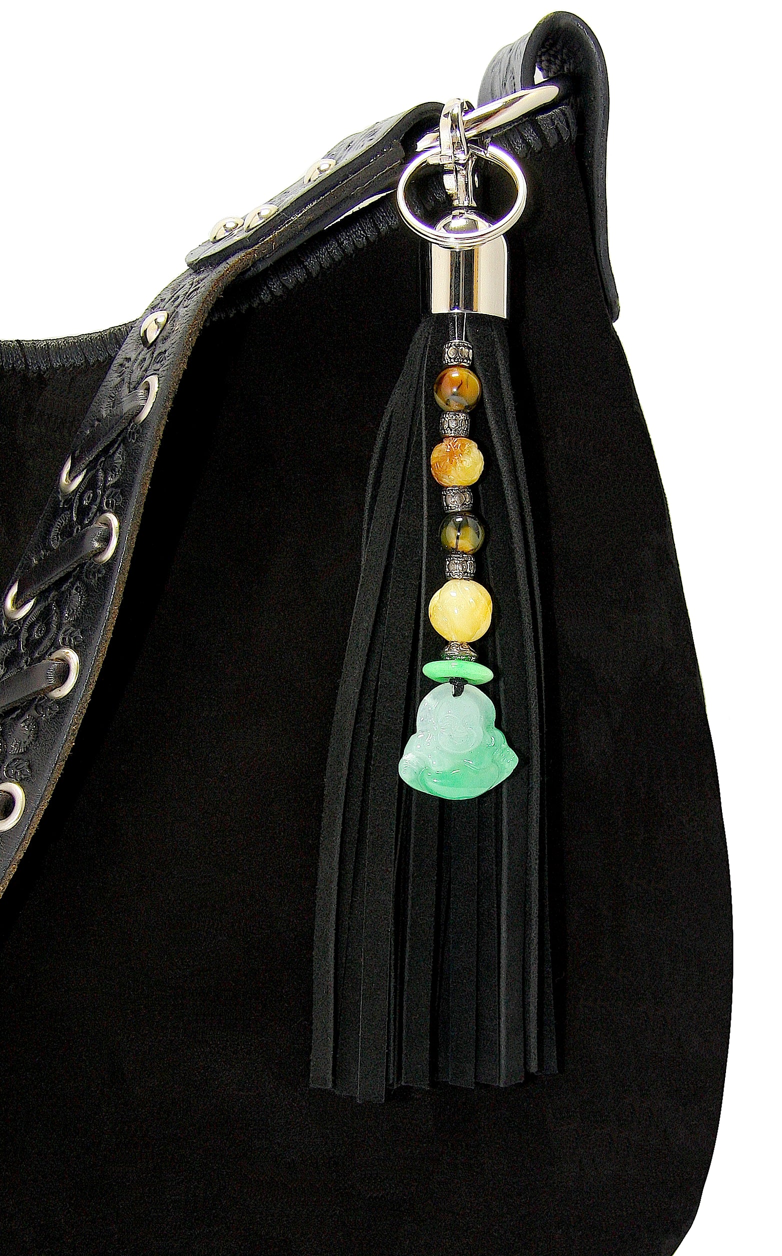 Mini Leather Tassel: Sapphire | Leather Bag Charm by KMM & Co.